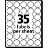 Avery Label, Dots, See-Thru, 3/4""Dia 1000PK AVE05473